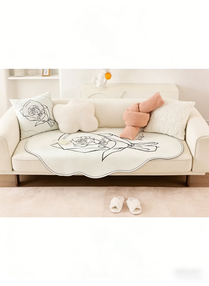 general Irregular Shaped Sofa Cushion Sponge Seat Cushion Chenille Sofa Towel - Image 2